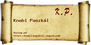 Knebl Paszkál névjegykártya